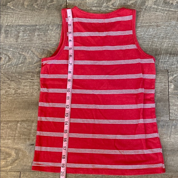 Red and White Striped Tank Top with Nautical Flair - Picture 4 of 4
